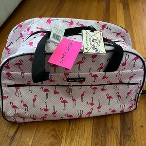 NEW Betsey Johnson Designer Carry On Rolling Duffel Bag